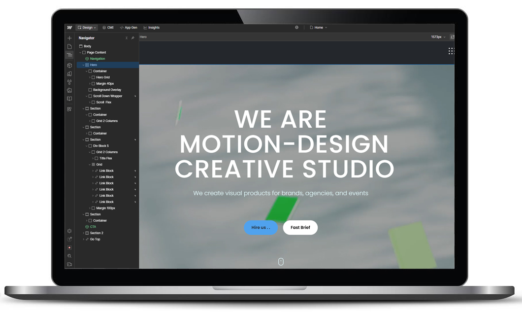 FEBERG website implementation in Webflow